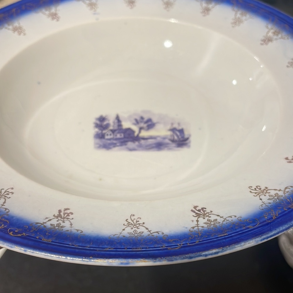 La Francaise Porcelain Antique Flow Blue Bowl - Picture 2 of 4